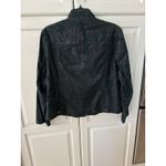 Bamboo‎ Traders Petite Paisley Jacket PXL Green Silver Zip Up Fitted Blazer Coat Size XL Photo 4