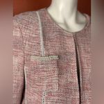 Tahari ASL Metallic Boucle Jacket Light Pink Size 12 Photo 2