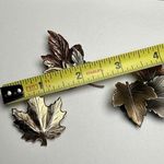Rustic Metal Autumn Fall Leaf Brooch Pin Lot Of 3 Leaves Great For Thanksgiving Photo 5