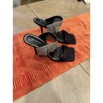 Gianni Bini Black Satin Heels Rhinestone Fringe Sandals 9 Photo 1