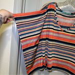 Karlie Multicolor Striped V Neck Slit Batwing Sleeve Crop Blouse size S Photo 4
