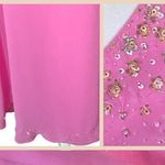 Vintage 90s Y2K Pink Whimsical Beaded Sequin Flower Prom Dress XL Fairycore Glam Photo 15