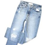 NWT Mother Superior Dazzler Ankle in Lost It Destroyed Straight Crop Jeans 24 Blue Photo 2
