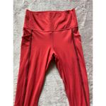 Athleta Salutation Stash Pocket Capri Mesh Lychee Red Leggings Small Photo 1