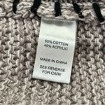 BKE Open Front Cardigan Contrast Stitch Lightweight Knit Gravel S Photo 3
