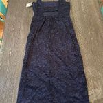 Sam Edelman Navy Lace Sleeveless Midi Dress Square Neck Women's Cocktail Wedding Photo 8