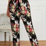 Floral Straight Pants Ankle Crop Summer Pants High Waisted Waist Cord Joggers Track Pants Cargo Pants Casual Pants Multi Photo 1