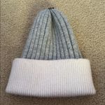 Gray and Cream Ribbed Angora Blend Beanie Sz S Photo 1