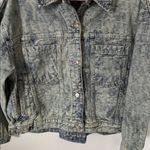 We The Free  People Jacquard Letters
Denim Jacket Size Medium Photo 6