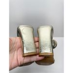 Open Edit Open‎ Edit Sandals Womens Size 6.5 Gold Braided Double Strap Slip On Heels Photo 5