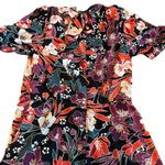 Julia Jordan Puff Sleeve Midi Dress Colorful Floral High Neck Size 4 Women's Photo 10