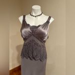 Montage By Mon Cheri Elegant Pewter Frost Gown W/Jacket Set Color Sz. 12 Purple Photo 9