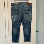 Polo Ralph Lauren Astor Slim Boyfriend Jeans paint splatter feather Womens 32 Blue Photo 1