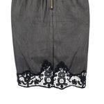 Mimi Chica Black Faux Leather Look Mini Dress Embroidered Lace Hem Size Small Photo 5