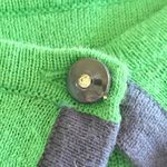 Quacker Factory  Women L Sweater Green Blue Polka-Dot Cardigan With Attached Top Photo 2