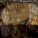 Anna Sui Floral Lace Denim Jacket Women’s Size Small Zip Front Collared Photo 2