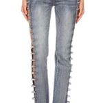 Y2K Brittany Rhinestone Cut Out Low Rise Light Wash Distressed Slim Jeans Size undefined Photo 0