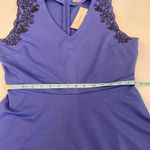 Francesca’s Mi Ami Blue Embroidered Midi Dress NWT Sz L Fit & Flare Stretch Size L Photo 13