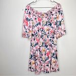 Lulus Hello Darling Blush Pink Floral Print Off the Shoulder Dress LARGE Photo 4