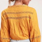 Free People Crop Top M Follow Your Heart Embroidered Golden Harvest Boho Cotton Photo 12