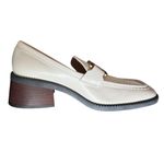 Tod's Kate Block Heel Leather Loafers Chain Link White 39 (US 8.5) Photo 8