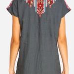 Johnny Was  Ezra Shift Tunic Dress Gray Linen Embroidered Tribal Motif Size XL Photo 1