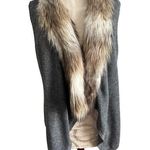 Skies Are Blue Women’s Faux Fur Sweater Vest Small Photo 0
