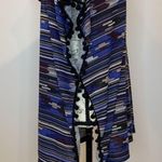 Anthropologie Rafi & Ro hooded poncho top pom pom detail Aztec southwest print S/M Photo 4