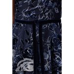Marchesa Notte Velvet Floral Tiered Ruffle Sleeveless V Photo 3