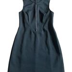 Theory 38 Windsurf Scuba Dress Black Sleeveless A-Line Half-Zip Size 10 Women's Photo 0