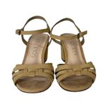 Sole Society Sandals Paulina Nubuck Block Heels Natural Tan Women’s Size 7.5M Photo 5