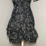 Cinq a Sept 5 a 7 Floral Black White Dress Formal Evening Fluffy Ruffles Size 2 Photo 3