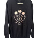 DEUX MOI Viral Restaurant Menu Oversized‎ Sweatshirt NWOT Medium Black Photo 0