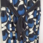 M.S.S.P Geometric Wrap Style Dress Short Sleeve M Blue Size M Photo 4