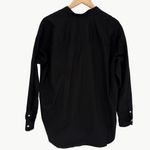 Frank & Eileen Victoria Oversized Italian Cotton Tuxedo Shirt | Medium | Black Photo 3