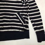 Merona Vintage Navy White Stripe Funnel Neck Terry Cloth Sweatshirt Sz XS Photo 1