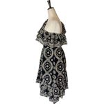 Love Shack Fancy  Black And Cream Pamela Asymmetric One Shoulder Flounce‎ Dress S Photo 6