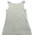 Eddie Bauer  Grey Ribbed Scoop Neck Tank Top Rhinestone Neckline Size M Photo 1