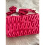 Valentino Orlandi Pink Quilted Crossbody Vegan Leather Purse Barbiecore Pink Photo 2