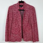 Talbots  Tweed Blazer Jacket Red White Women’s Size 8 Petite Cotton Career Office Photo 0