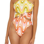 Becca Whirlpool Margot High Neck Halter One piece Small Swimsuit Photo 0