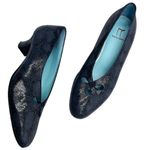 Thierry Rabotin Almond Toe Embossed Leather Pumps Steel Blue Size US 7 (EU 37.5) Photo 6