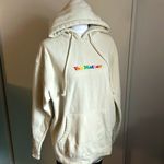 You Matter Embroidered Unisex Solid Eggshell Pullover Sweatshirt Hoodie White Size M Photo 1