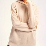 GENTLE HERD Cashmere Hoodie Sweater Waffle Knit Cream Peach Size Medium Photo 0