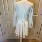 SheIn  Women’s Size XL Off White Solid Ruffle Boho Flowy Swing Mini Dress Photo 5