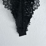 Free People  Intimately Ditsy Bell Sleeve Floral Bodysuit Black Combo Sz Medium Photo 4