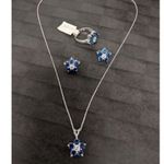 Source Unknown .925S ARTISAN TANZANITE EARRING RING NECKLACE PENDANT SET W/ LAB ACCENTS Photo 1