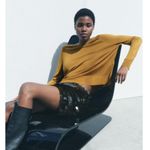 Zara‎ Sweater Womens Large Brown Knit Basic Fine Knit Top Lightweight Photo 2