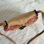 Handmade Boho Mexican Leather Floral Mini Crossbody Bag Brown Photo 6