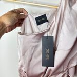 DO+BE NEW‎ NWT  One Shoulder Dress Small Soft Pink Satin Ruched Midi Cocktail Photo 4